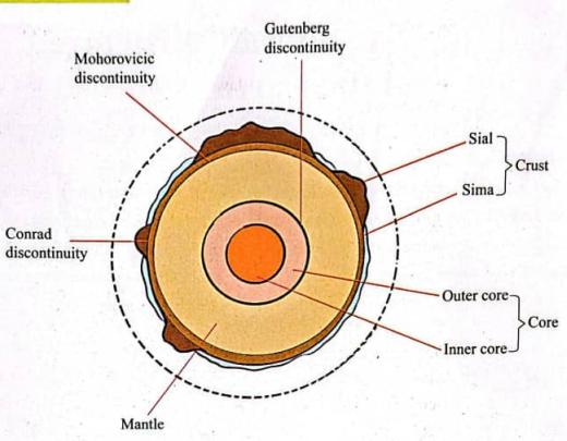 Cross-section of Earth's internal structure
